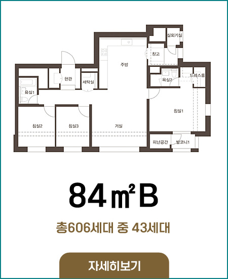 84B타입 총606세대 중43세대